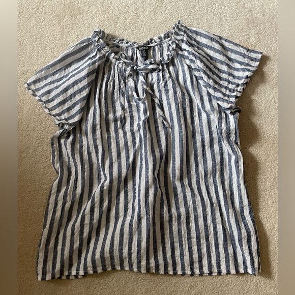 Buffalo David Bitton Lauren Nautical Stripe Short-Sleeve Blouse - Picture 3 of 5